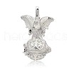 Silver Color Plated Brass Hollow Round Cage Pendants KK-J250-17S-2