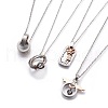 304 Stainless Steel Pendant Necklaces STAS-I099-15P-1