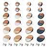  24Pcs 12 Styles Resin & Walnut Wood Flat Round Stud Earrings with 304 Stainless Steel Pin for Women EJEW-TA0001-20-1