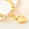 Brass Round Beads Charm Bracelets for Women BJEW-D317-06G-2
