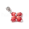 Dyed Synthetic Imperial Jasper & Glass Seed Beaded Star European Dangle Charms PALLOY-MZ00693-06-3