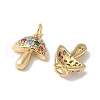 Brass Micro Pave Clear Cubic Zirconia Pendants X-KK-Q031-24G-2