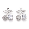 Brass Micro Pave Cubic Zirconia Pendants KK-T074-71P-01-1