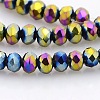 Full Plated Faceted Rondelle Glass Beads Strands GLAA-A024B-FP04-1