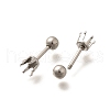 304 Stainless Steel Stud Earring Findings STAS-F311-18P-02B-2