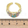 Mask Brass Enamel Cuff Rings RJEW-L113-039G-5