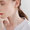 Cubic Zirconia C-shape Stud Earrings JE944A-6