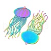 Ion Plating(IP) 304 Stainless Steel Etched Metal Embellishments Big Pendants STAS-G328-05B-RC-2