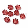 Transparent Spray Painted Glass Beads X-GLAA-I050-02-2