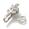 Brass Micro Pave Clear Cubic Zirconia Fold Over Clasps KK-K389-139P-2