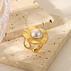 Vintage Chinese Style Stainless Steel Round Stud Earrings & Cuff Rings Sets for Women ZU7314-1-3
