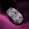 Vintage Elegant Fashion Style Brass Hollow Out Metal Rings RJEW-EE0002-006P-D-3