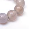 Round Natural Grey Agate Bead Strands G-R345-4mm-07-4