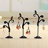 3Pcs 3 Sizes Flower Alloy with Iron Dangle Earrings Display Stands PW-WG94325-03-1