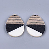 Tri-color Resin & Walnut Wood Pendants RESI-S358-73B-2