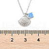 925 Sterling Silver Micro Pave Cubic Zirconia Pendant Necklaces for Women NJEW-V007-01P-5