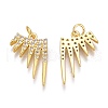 Brass Micro Pave Clear Cubic Zirconia Pendants ZIRC-Z008-33G-2