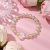 AB Color Round Acrylic Beaded Stretch Bracelets BJEW-JB10535-2