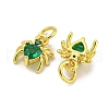 Rack Plating Brass Micro Pave Cubic Zirconia Spider Charms ZIRC-I065-02E-2