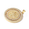 Brass Micro Pave Clear Cubic Zirconia Pendants KK-A252-27G-2