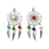 2Pcs 2 Styles Synthetic Turquoise Dyed Big Pendants PALLOY-JF02309-01A-1