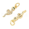 Brass Micro Pave Cubic Zirconia Pendants KK-U056-07G-2