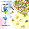 90Pcs 9 Colors Acrylic Lampwork Pendants PALLOY-CJ00048-2