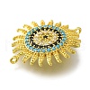 Rack Plating Brass Micro Pave Colorful Cubic Zirconia Sun Links Connector Charms KK-H485-26G-2