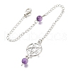 Alloy Flat Round with Star Dowsing Pendulums G-M447-05P-1