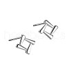 Anti-Tarnish Rhodium Plated Square 999 Fine Silver Stud Earrings for Women EJEW-S215-13P-1