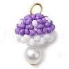 Seed Beads Beaded Charms PALLOY-MZ00332-01-1