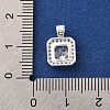 925 Sterling Silver Pave Clear Cubic Zirconia Square Charms STER-D304-05S-3