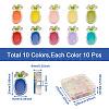 Craftdady 100Pcs 10 Colors Transparent Enamel Acrylic Beads TACR-CD0001-09-3