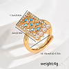 Brass Micro Pave Cubic Zirconia Pearl Adjustable Finger Rings for Women PQ9360-2-2