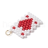 Cylinder Seed Flat Round Pendants PALLOY-MZ00594-02-4