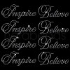 8Pcs 2 Style Word Believe & Inspire Glass Hotfix Rhinestone DIY-FG0004-98-1