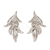 Leaf Brass Stud Earrings EJEW-R025-20P-4
