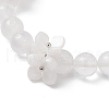 Natural Quartz Crystal Round Beaded Charm Bracelets BJEW-TA00615-02-4