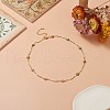 Handmade Brass Flower Link Chain Necklace for Women NJEW-JN04266-2