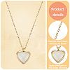 ANATTASOUL 2Pcs 2 Colors Dyed Natural Agate Heart Pendant Necklaces Set with Stainless Steel Cable Chains NJEW-AN0001-71-3