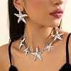 Starfish Iron Link Chain Necklaces & Stud Earrings Sets FS-WG81930-02-2