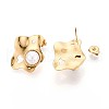 304 Stainless Steel ABS Plastic Imitation Pearl Nuggets Stud Earrings EJEW-N059-01G-2