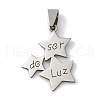 201 Stainless Steel Pendants STAS-Q342-13P-1