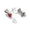 Christmas Theme Brass Stud Earrings EJEW-D062-01H-P-2