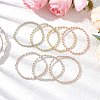 Bohemian Style Glass Seed Beaded and Brass Beaded Stretch Bracelets for Women BJEW-JB11801-1