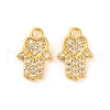 Brass Micro Pave Clear Cubic Zirconia Pendants KK-U017-06C-G-1