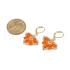 Handmade Glass Seed Beads Leaf Leverback Earrings EJEW-MZ00466-4