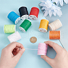 10 Rolls 10 Colors Waxed Cotton Cords YC-WH0012-01-3