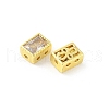 Rectangle Brass Glass Beads X-KK-Z101-01G-2