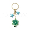 Glass and Synthetic Turquoise Turtle keychains KEYC-MZ00040-04-2